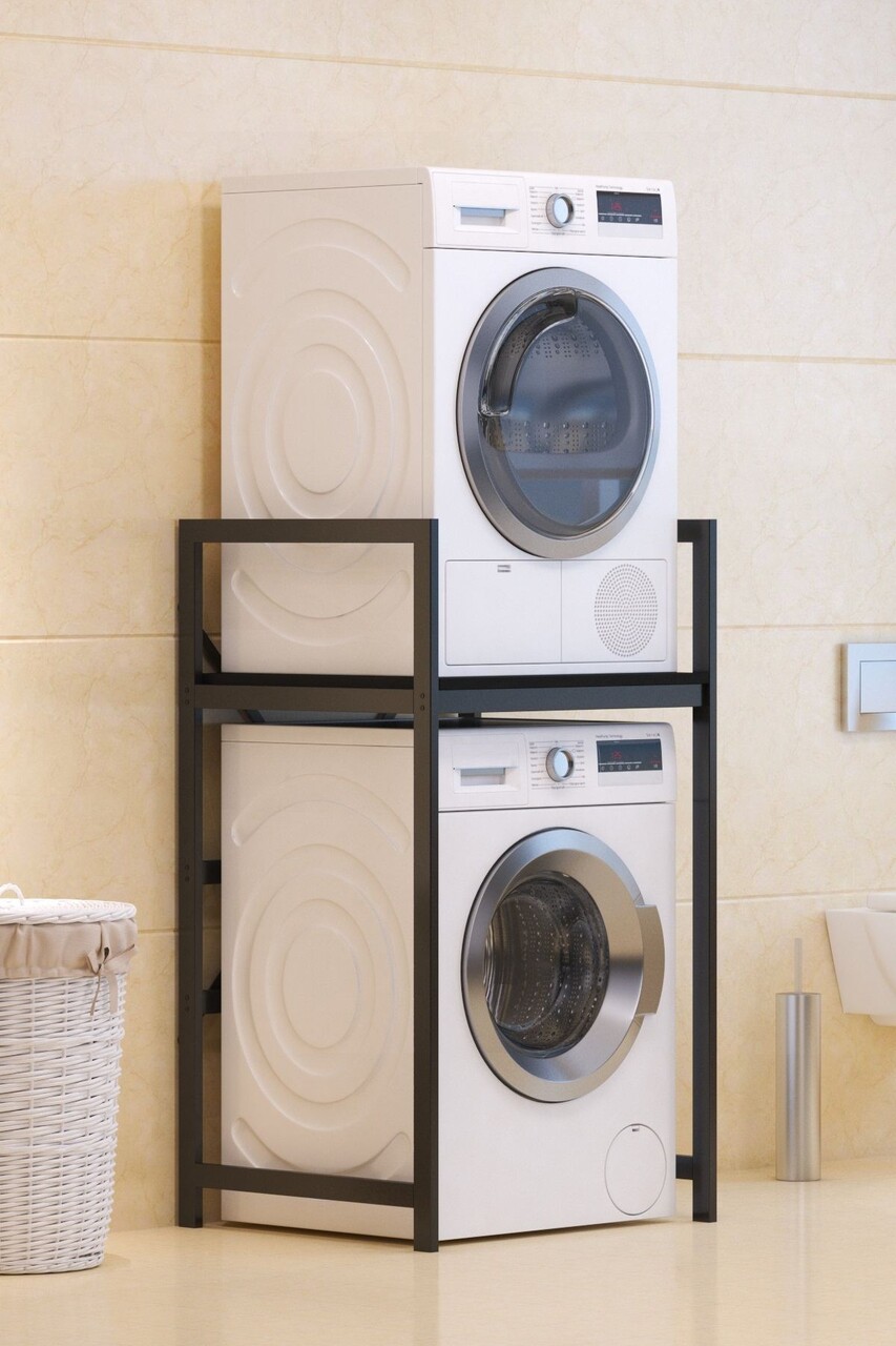 Dulap masina de spalat, Hanah Home, C7, 70x116x60 cm, Negru - imagine 5